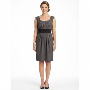 ALYX Women‎ Gray Lace Waist Sleeveless Pleated Sheath Dress Size 8 Office Career